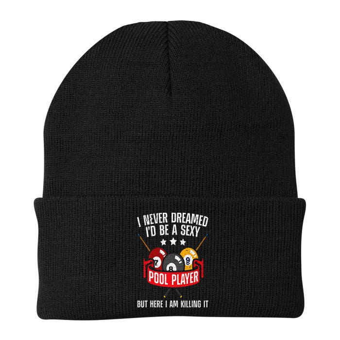 Cool Pool Player Design For  Pool Billiards Player Knit Cap Winter Beanie