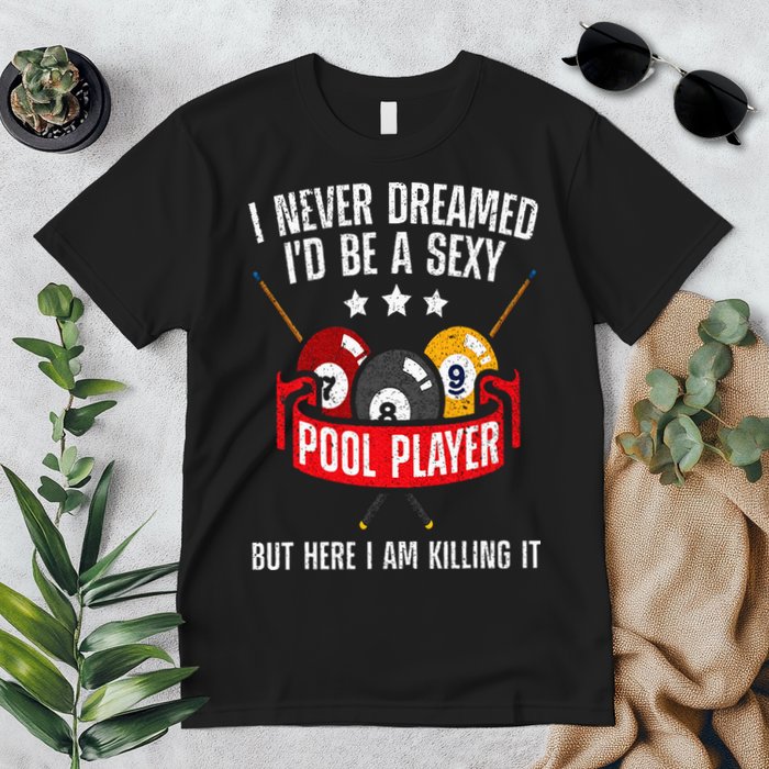 Cool Pool Player Design For  Pool Billiards Player Premium T-Shirt