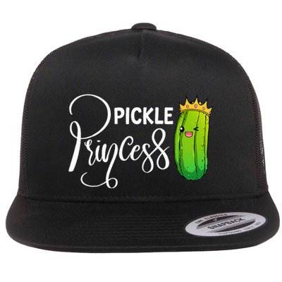 Cool Pickle Princess Art Dill Pickle Novelty Flat Bill Trucker Hat