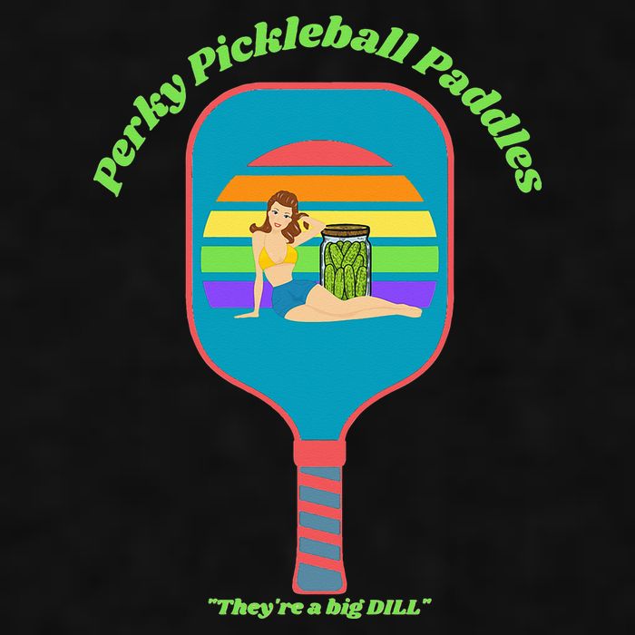 Cute Perky Pickleball Paddle with PinUp Ladies PosiCharge Tri-Blend Wicking Tank