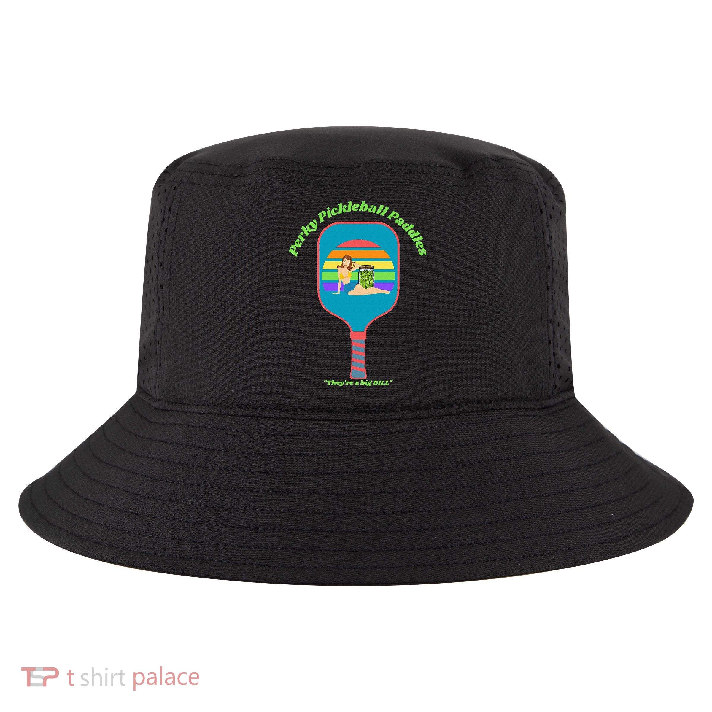 Cute Perky Pickleball Paddle with PinUp Cool Comfort Performance Bucket Hat