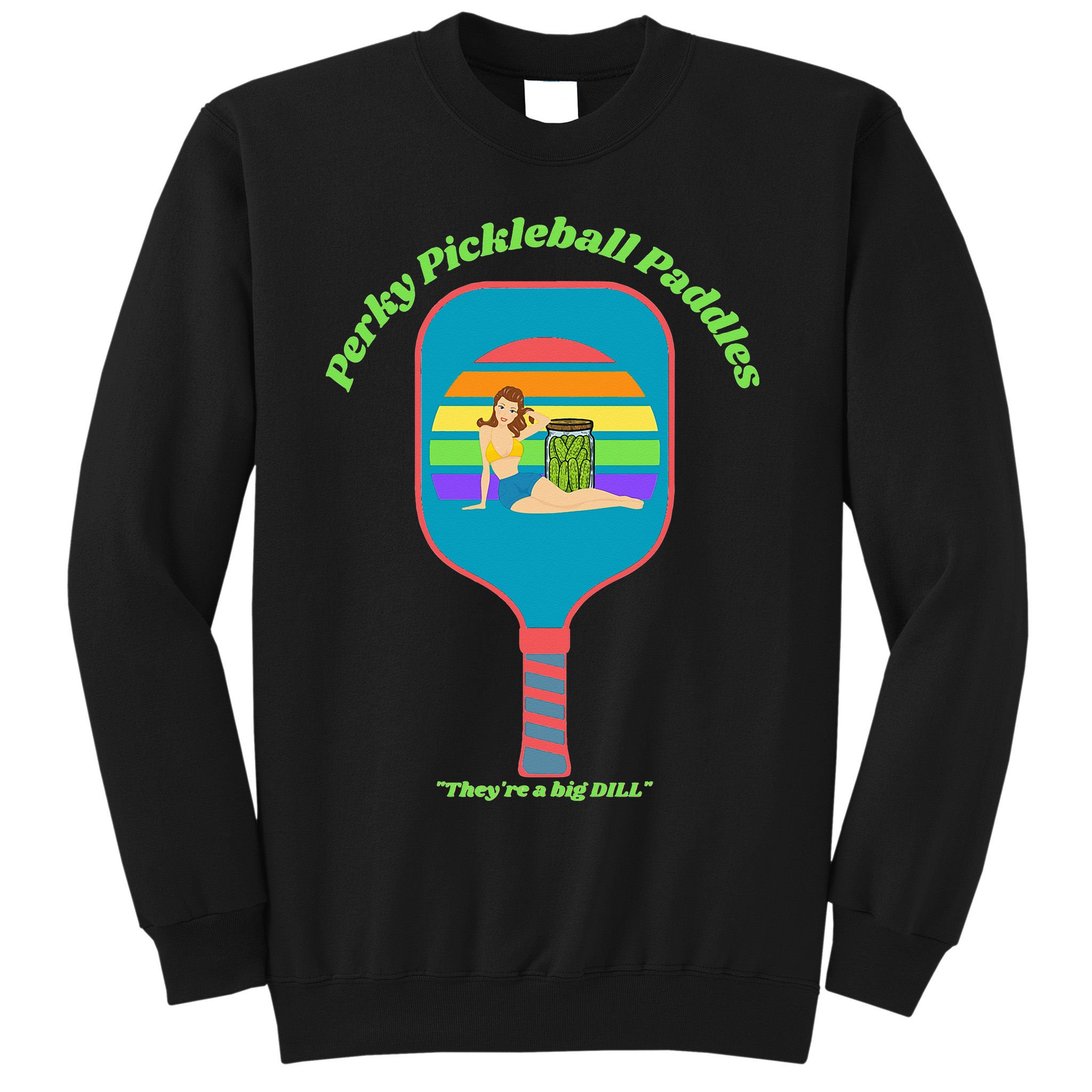 Cute Perky Pickleball Paddle with PinUp Sweatshirt