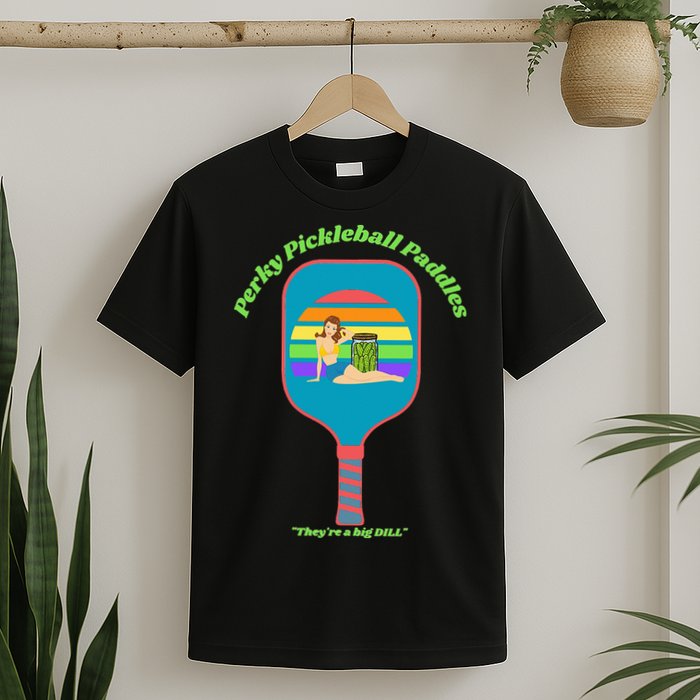 Cute Perky Pickleball Paddle with PinUp T-Shirt
