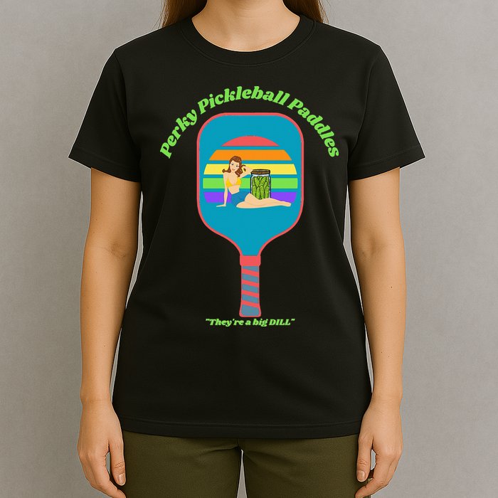 Cute Perky Pickleball Paddle with PinUp T-Shirt