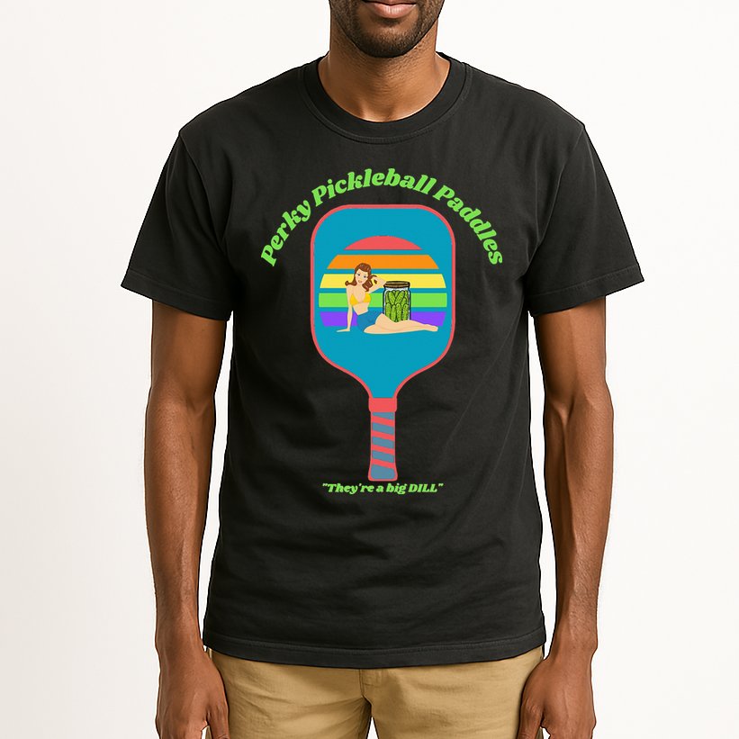 Cute Perky Pickleball Paddle with PinUp Tall T-Shirt