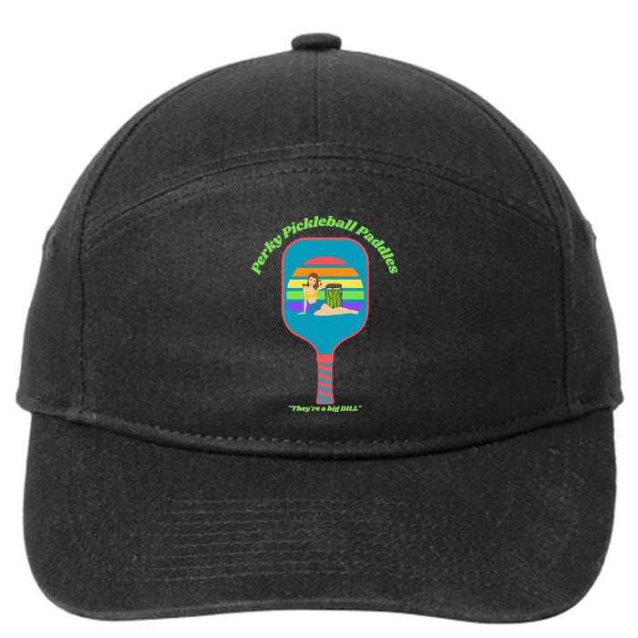 Cute Perky Pickleball Paddle with PinUp 7-Panel Snapback Hat