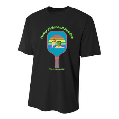Cute Perky Pickleball Paddle with PinUp Youth Performance Sprint T-Shirt