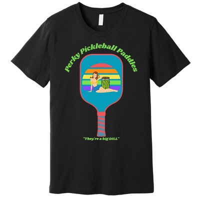 Cute Perky Pickleball Paddle with PinUp Premium T-Shirt