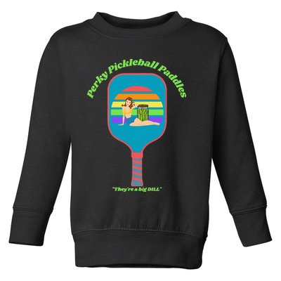 Cute Perky Pickleball Paddle with PinUp Toddler Sweatshirt