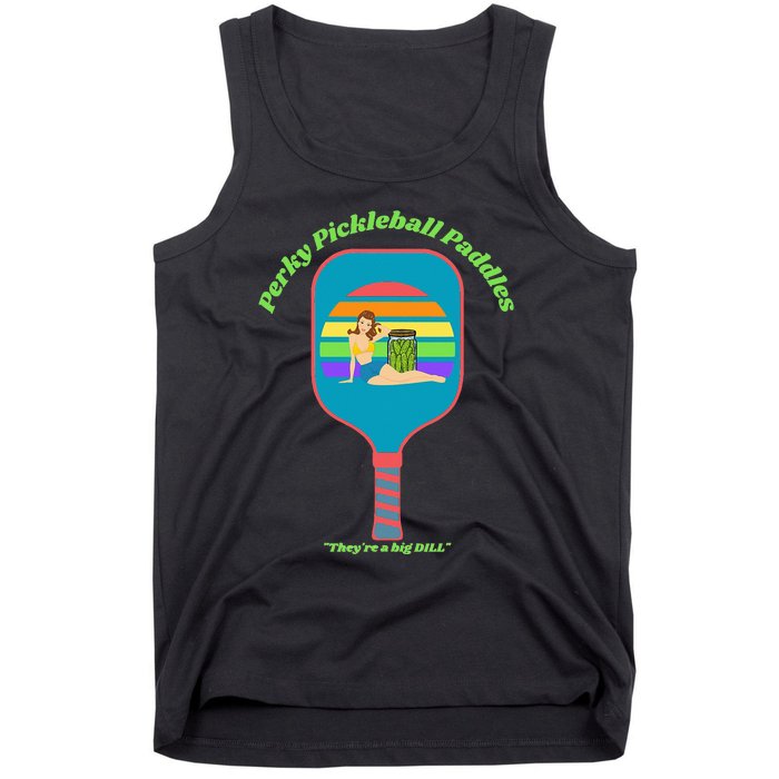 Cute Perky Pickleball Paddle with PinUp Tank Top