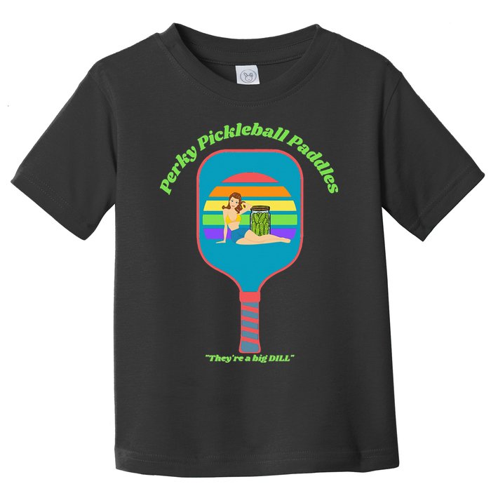 Cute Perky Pickleball Paddle with PinUp Toddler T-Shirt