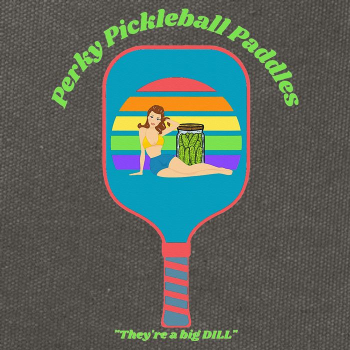 Cute Perky Pickleball Paddle with PinUp Cotton Canvas Backpack