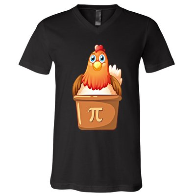 Chicken Pot Pi Day 3 14 Pie Pun Math Club Funny Geek Nerd Gift V-Neck T-Shirt