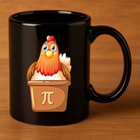 Chicken Pot Pi Day 3 14 Pie Pun Math Club Funny Geek Nerd Gift 11oz C Handle Ceramic Mug