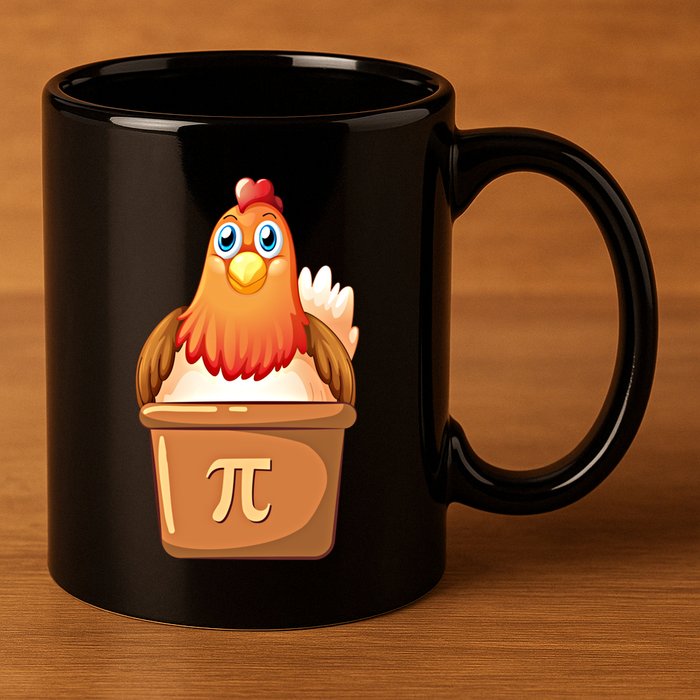 Chicken Pot Pi Day 3 14 Pie Pun Math Club Funny Geek Nerd Gift 11oz C Handle Ceramic Mug