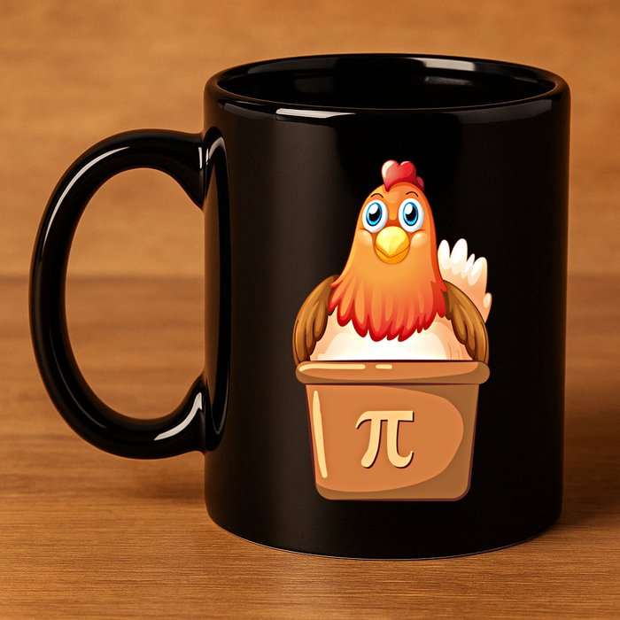Chicken Pot Pi Day 3 14 Pie Pun Math Club Funny Geek Nerd Gift 11oz C Handle Ceramic Mug
