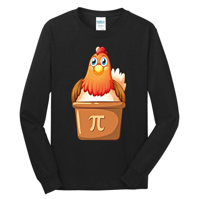 Chicken Pot Pi Day 3 14 Pie Pun Math Club Funny Geek Nerd Gift Tall Long Sleeve T-Shirt