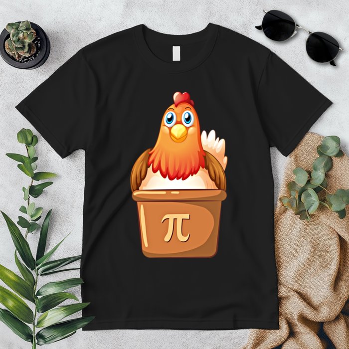 Chicken Pot Pi Day 3 14 Pie Pun Math Club Funny Geek Nerd Gift Premium T-Shirt