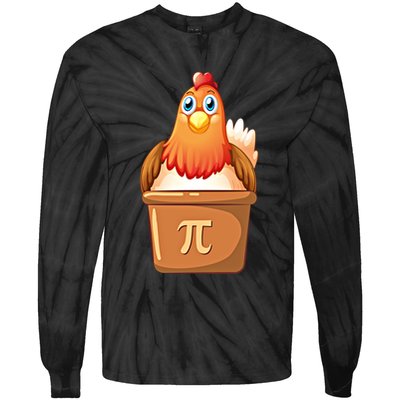 Chicken Pot Pi Day 3 14 Pie Pun Math Club Funny Geek Nerd Gift Tie-Dye Long Sleeve Shirt