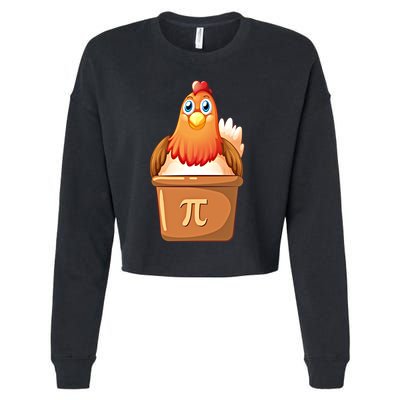 Chicken Pot Pi Day 3 14 Pie Pun Math Club Funny Geek Nerd Gift Cropped Pullover Crew