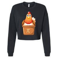 Chicken Pot Pi Day 3 14 Pie Pun Math Club Funny Geek Nerd Gift Cropped Pullover Crew
