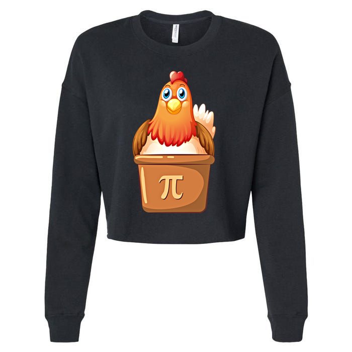 Chicken Pot Pi Day 3 14 Pie Pun Math Club Funny Geek Nerd Gift Cropped Pullover Crew