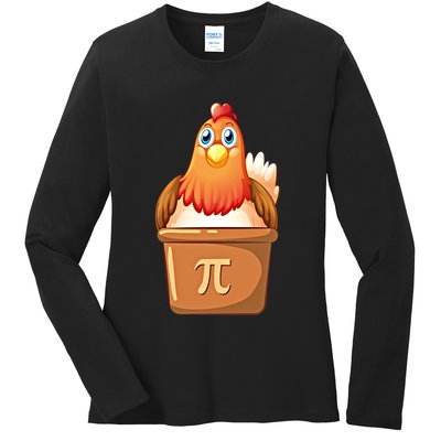 Chicken Pot Pi Day 3 14 Pie Pun Math Club Funny Geek Nerd Gift Ladies Long Sleeve Shirt