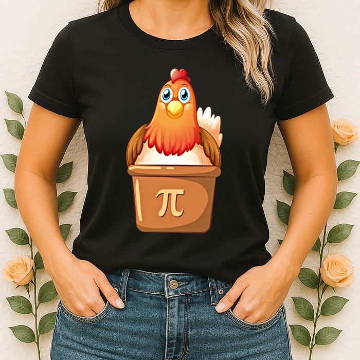Chicken Pot Pi Day 3 14 Pie Pun Math Club Funny Geek Nerd Gift Womens T-Shirt