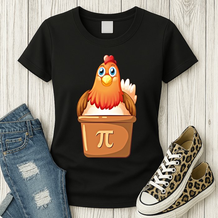 Chicken Pot Pi Day 3 14 Pie Pun Math Club Funny Geek Nerd Gift Womens T-Shirt