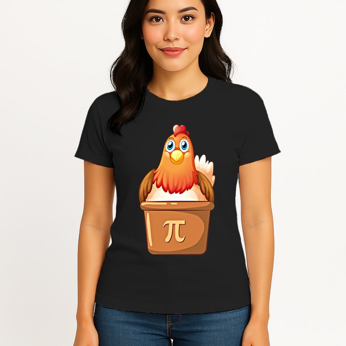 Chicken Pot Pi Day 3 14 Pie Pun Math Club Funny Geek Nerd Gift Womens T-Shirt