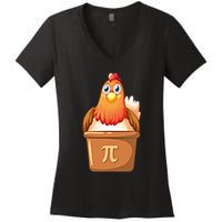 Chicken Pot Pi Day 3 14 Pie Pun Math Club Funny Geek Nerd Gift Women's V-Neck T-Shirt