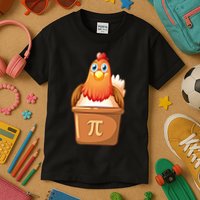 Chicken Pot Pi Day 3 14 Pie Pun Math Club Funny Geek Nerd Gift Kids T-Shirt