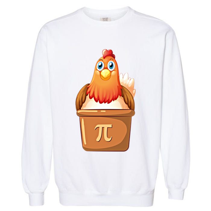 Chicken Pot Pi Day 3 14 Pie Pun Math Club Funny Geek Nerd Gift Garment-Dyed Sweatshirt