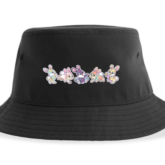 Cute Pastel Plaid Easter Bunnies Bunny Rabbits Sustainable Bucket Hat