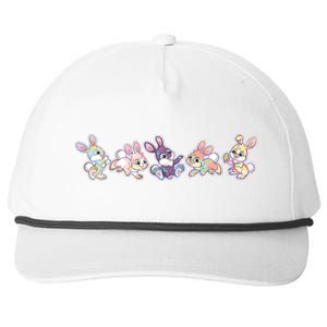 Cute Pastel Plaid Easter Bunnies Bunny Rabbits Snapback Five-Panel Rope Hat