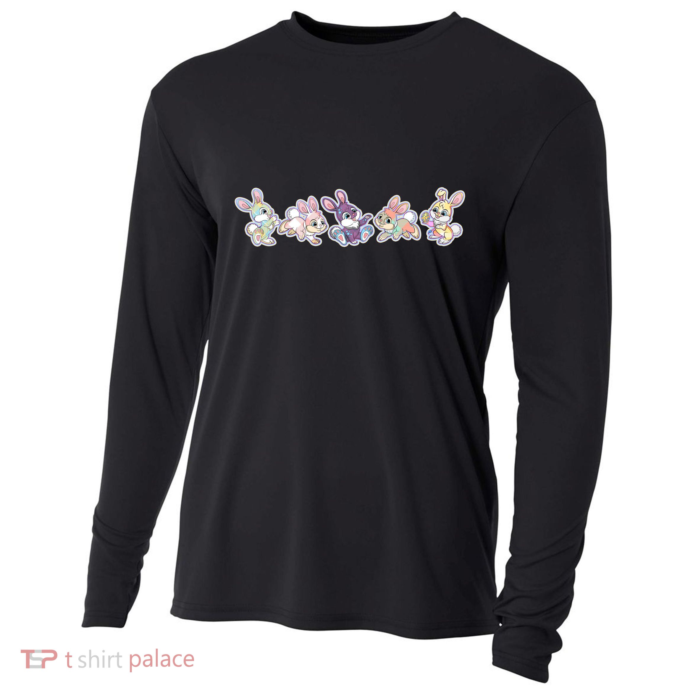 Cute Pastel Plaid Easter Bunnies Bunny Rabbits Cooling Performance Long Sleeve Crew