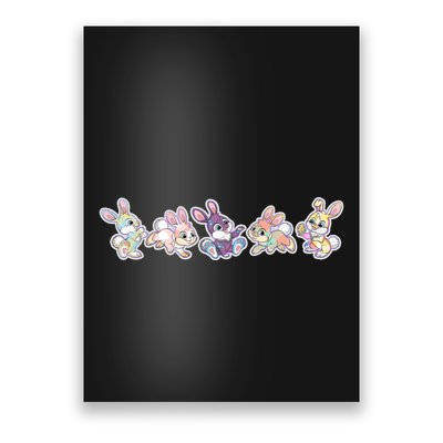Cute Pastel Plaid Easter Bunnies Bunny Rabbits Poster