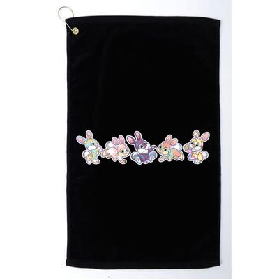Cute Pastel Plaid Easter Bunnies Bunny Rabbits Golf Towel