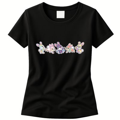 Cute Pastel Plaid Easter Bunnies Bunny Rabbits Womens T-Shirt