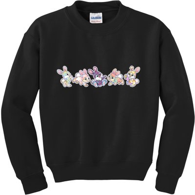 Cute Pastel Plaid Easter Bunnies Bunny Rabbits Kids Sweatshirt