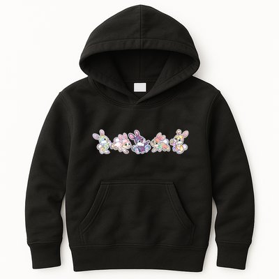 Cute Pastel Plaid Easter Bunnies Bunny Rabbits Kids Hoodie