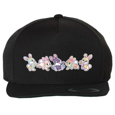 Cute Pastel Plaid Easter Bunnies Bunny Rabbits Wool Snapback Cap