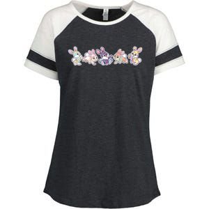 Cute Pastel Plaid Easter Bunnies Bunny Rabbits Enza Ladies Jersey Colorblock Tee