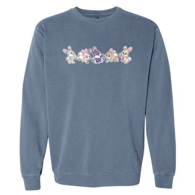 Cute Pastel Plaid Easter Bunnies Bunny Rabbits Garment-Dyed Sweatshirt