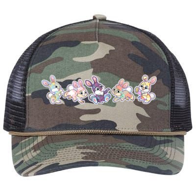 Cute Pastel Plaid Easter Bunnies Bunny Rabbits Retro Rope Trucker Hat Cap