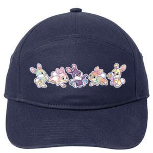 Cute Pastel Plaid Easter Bunnies Bunny Rabbits 7-Panel Snapback Hat