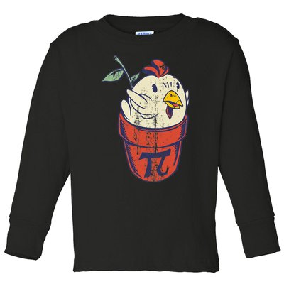 Chicken Pot PI Day Math Funny Teacher Toddler Long Sleeve Shirt