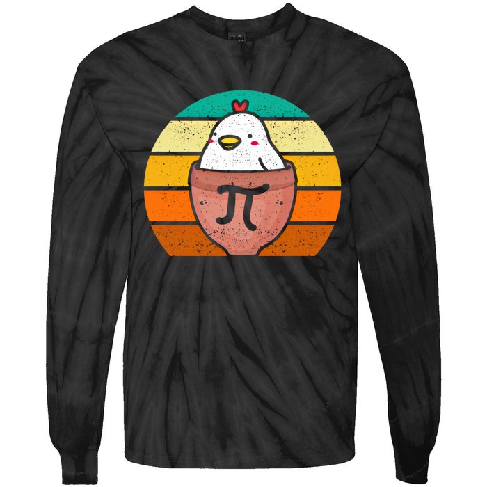 Chicken Pot Pi Day Funny Math Teacher Mathematics Lover Gift Tie-Dye Long Sleeve Shirt