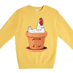 Chicken Pot Pi Day Funny Math Teacher Student Hen Pie Gift Premium Crewneck Sweatshirt