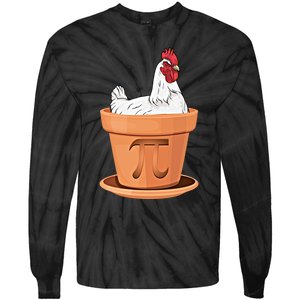 Chicken Pot Pi Day Funny Math Teacher Student Hen Pie Gift Tie-Dye Long Sleeve Shirt